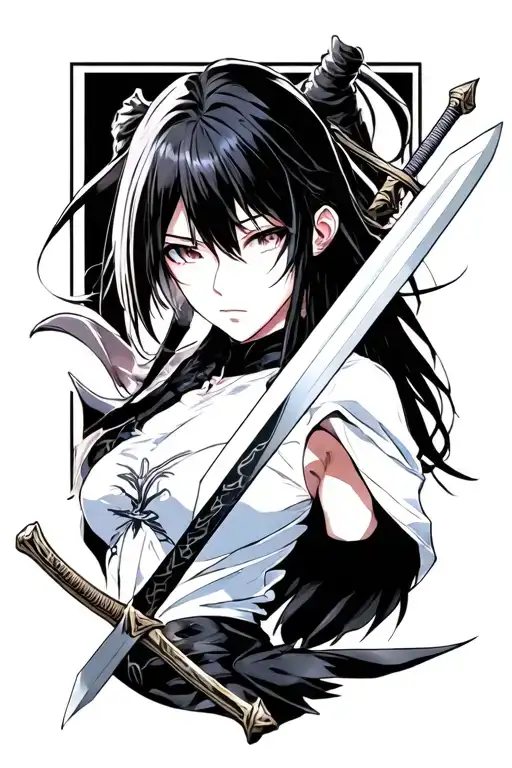 akame GA kill akame with sword tattoo design idea