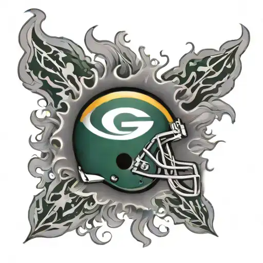 green bay packers logo smoke tattoo design idea