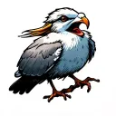 screaming seagull tattoo design idea