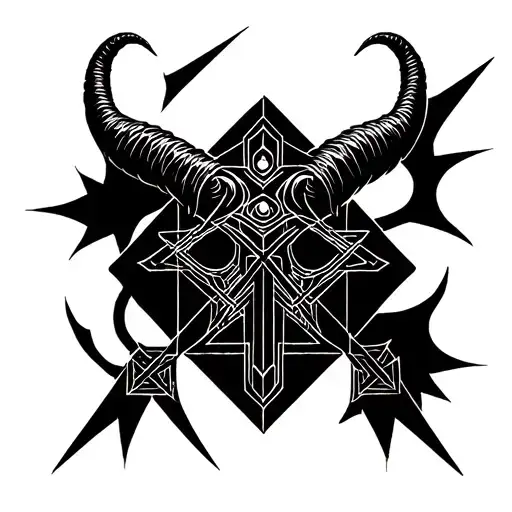 baphomet and leviathan cross tattoo design idea