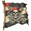 pirate flag morphing tattoo design idea