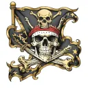 pirate flag morphing tattoo design idea