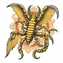 scorpion with wings spread wide tattoo design idea