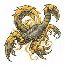 scorpion with wings spread wide tattoo design idea