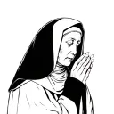 Dark nun praying tattoo design idea