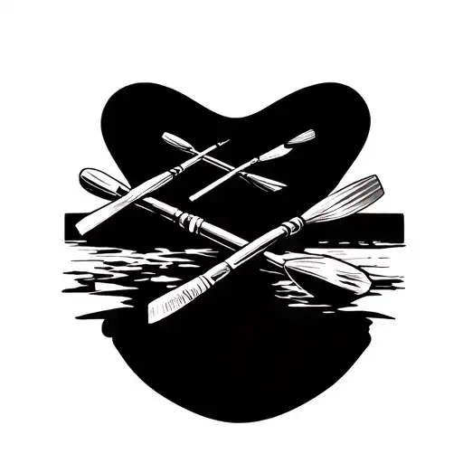 mechanical row oars tattoo design idea