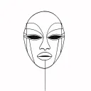 volto mask minimal lines tattoo design idea