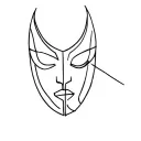 volto mask minimal lines tattoo design idea