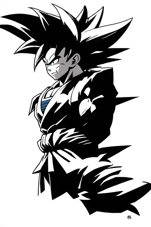 DBZ tattoo design featuring super saiyan 2 gohan from cell saga tattoo design idea