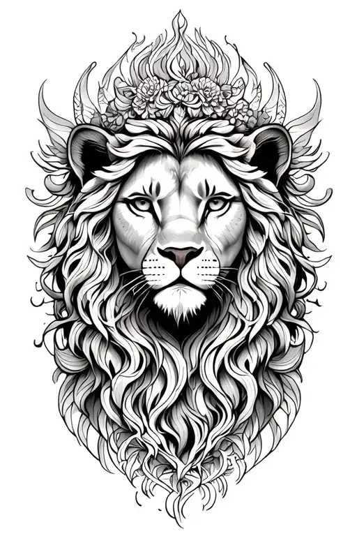 leo goddess tattoo design idea