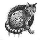 midnight cat horror tattoo design idea