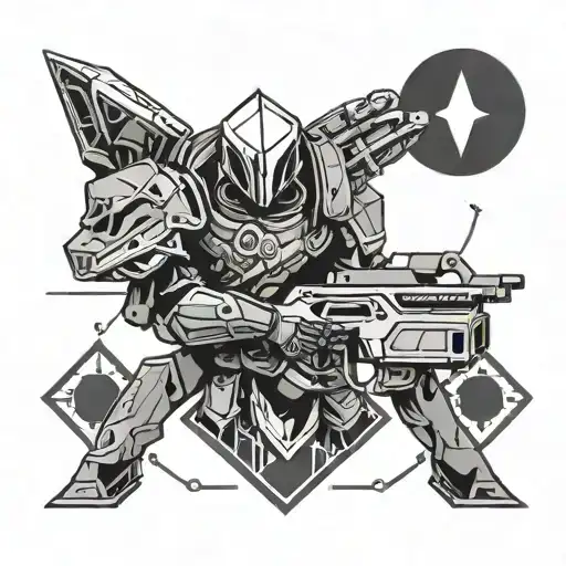 Destiny 2 inspired hunter tattoo design idea