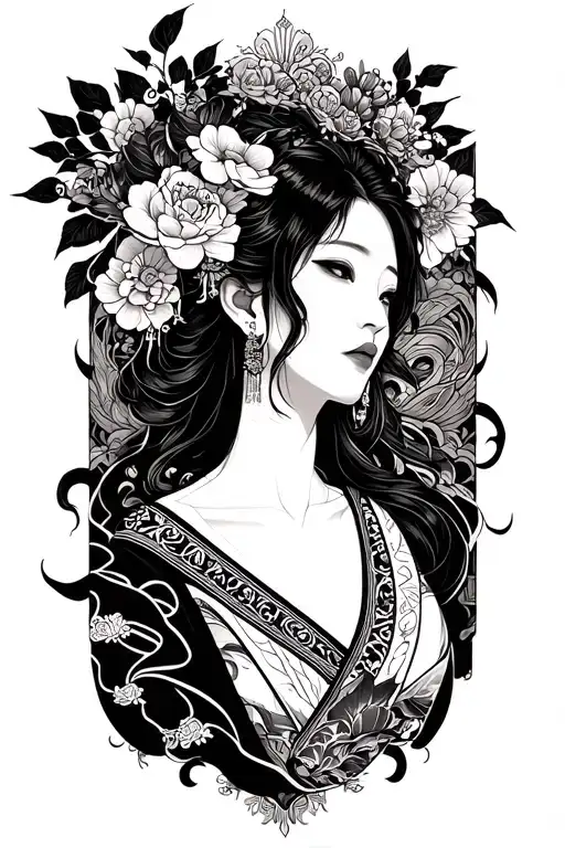 A tradi japanese style tattoo inspired in Personas 5 royal tattoo design idea