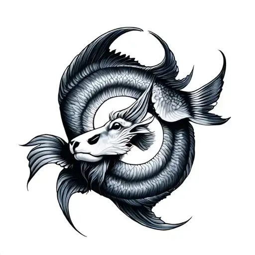 Pisces Taurus tattoo design idea