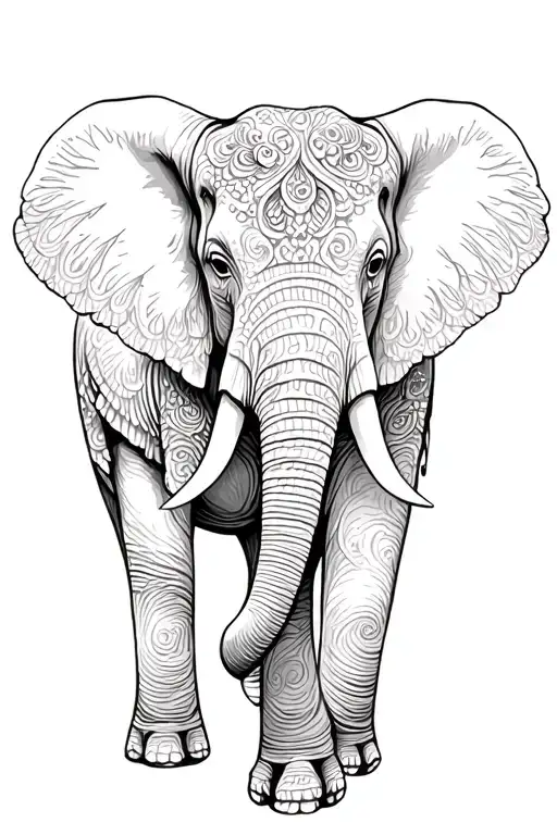 elephant tattoo design idea