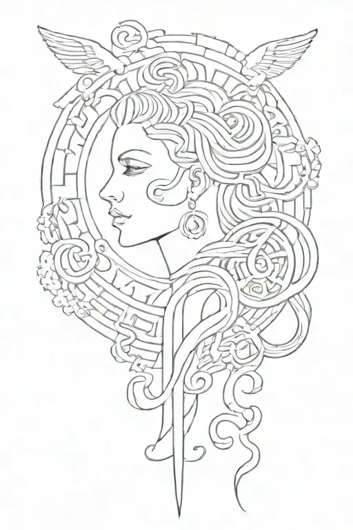 feminine, throat tattoo, symbol, pattern, hieroglyphics tattoo design idea