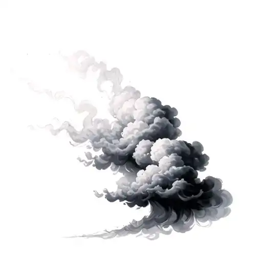 Coverup Clouds and Smoke tattoo design idea