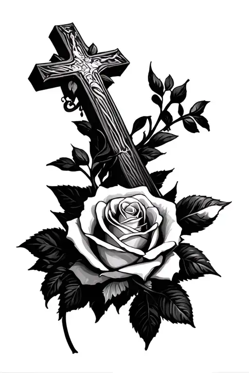 rosses, crosses, bible verse, 2 dates 10 10 2000 tattoo design idea