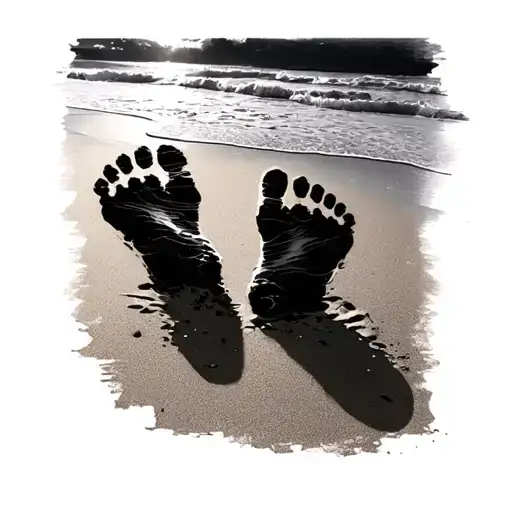 Footprints In The Sand tattoo design idea