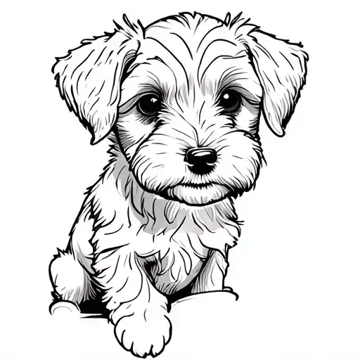 schnoodle puppy outline tattoo tattoo design idea