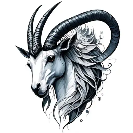 Capricorn and Aquarius  tattoo design idea
