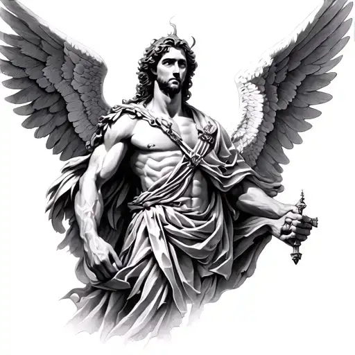 archangel michael tattoo design idea