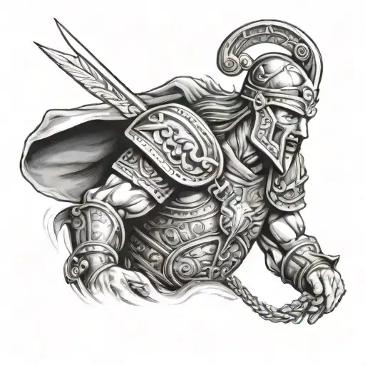Germanic Warrior tattoo design idea