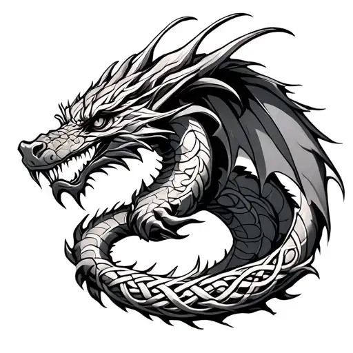 Celtic Dragon tattoo design idea