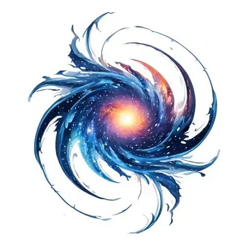 milky way galaxy like spiral tattoo design idea