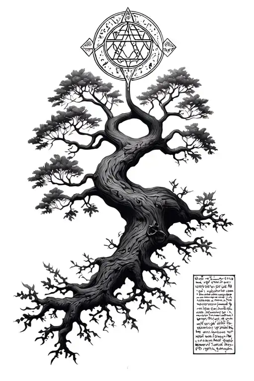 Kabbalah tree of life tattoo design idea