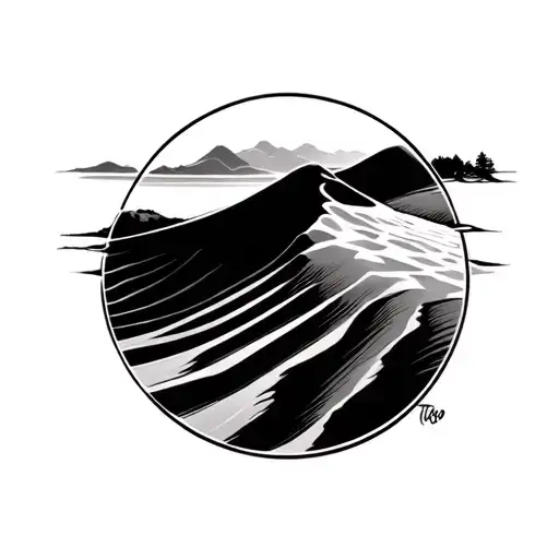 sand dune tattoo design idea