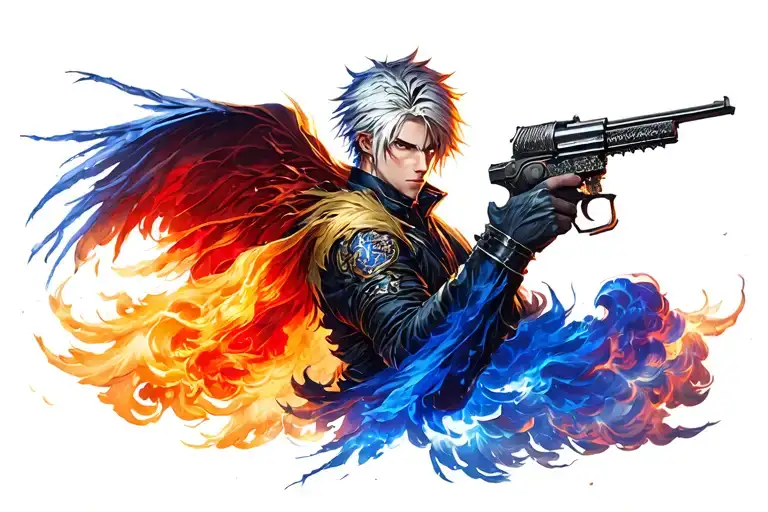 Cloud from final fantasy 7 and Terra from final fantasy 6 with Allen walker from d gray man  tattoo design idea