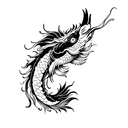 DRAGON koi scale tattoo design idea