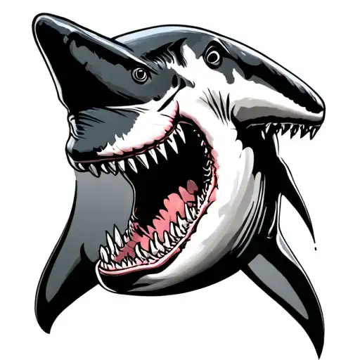 Half shark Half DODGE RAM tattoo design idea
