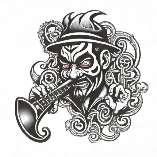letters ICP with salsa instruments around it tattoo design idea