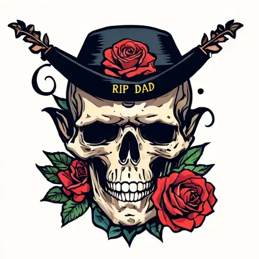 rip dad tattoo design idea