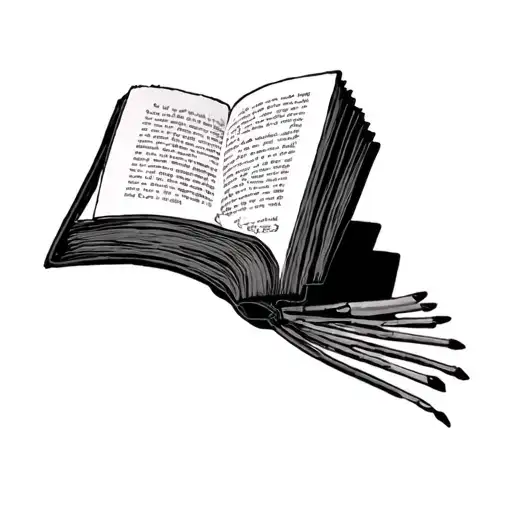 smut book open book surrounded tattoo design idea