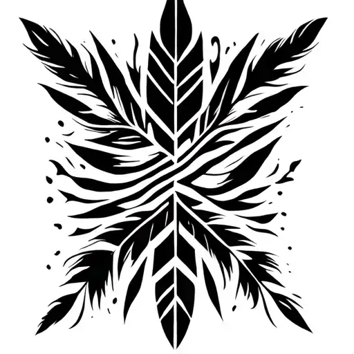 Native American feather arrow tattoo design idea