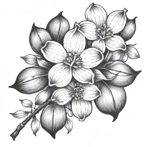 dogwood and bluebonnet tattoo design idea