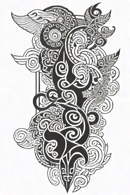 maori with names: CUCA ADRIÁN ALONSO tattoo design idea