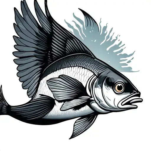 Flying Fish tattoo design idea