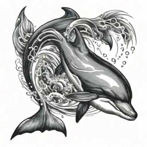 ankle dolphin tattoo design idea