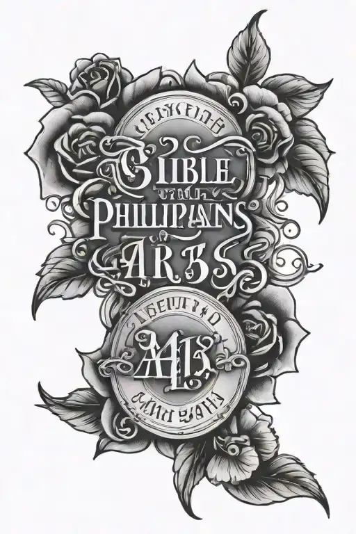 Bible verse Philippians 4:13 tattoo design idea