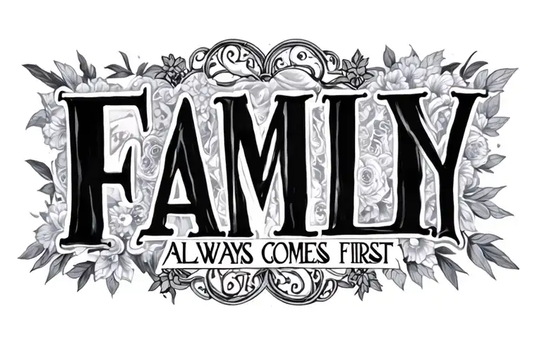 family always comes first with Roman numerals dob tattoo design idea