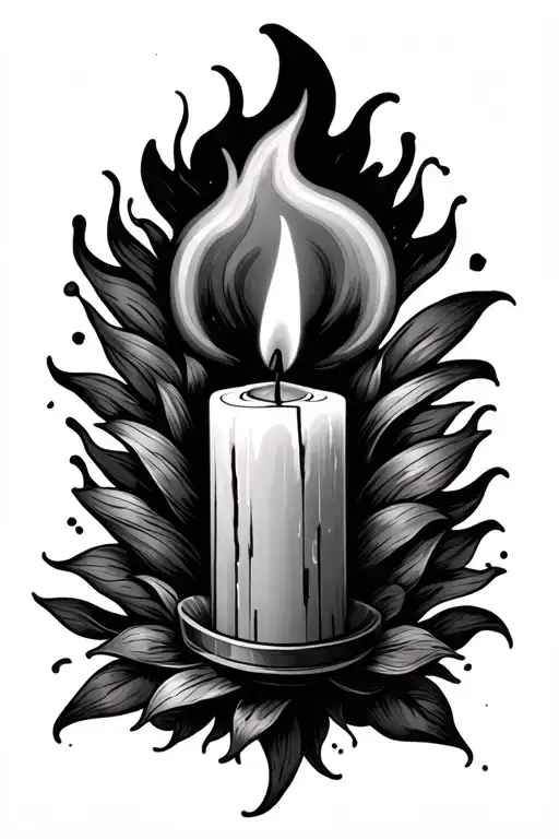 Burning Candle tattoo design idea