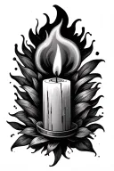 Burning Candle tattoo design idea