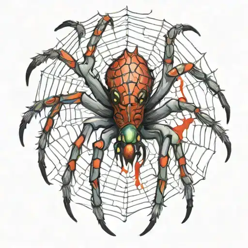 zombie spider tattoo design idea