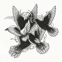 doves flying tattoo design idea