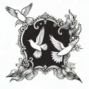 doves flying tattoo design idea