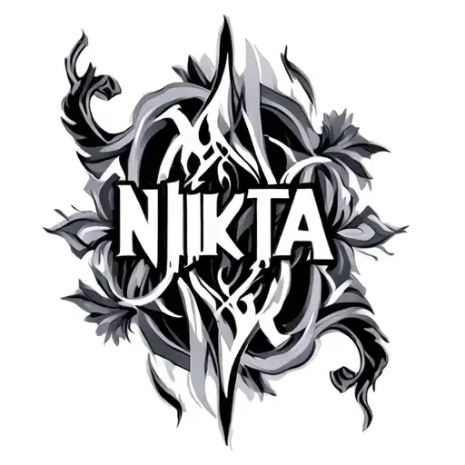 "Nikita" tribal tatto name tattoo design idea